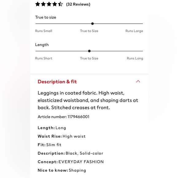 NWT | H&M SNAKE PATTERNED CREASE FRONT FAUX LEATHER LEGGINGS/ PANTS | SIZE: L - Picture 7 of 9